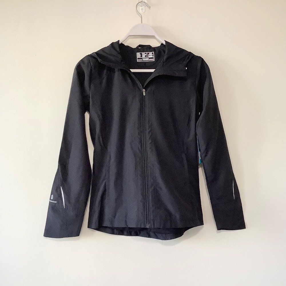 New Balance Dry Shell Jacket Hoodie Black Mesh Lining Reflective
